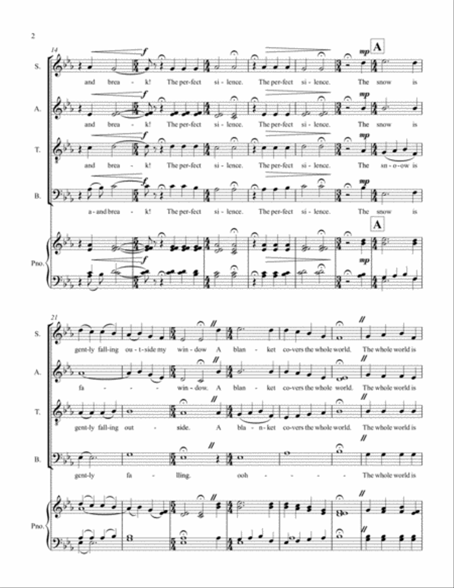 Nocturne (Music for a Snowy Night) - SATB 4-Part scores gallery preview page 2