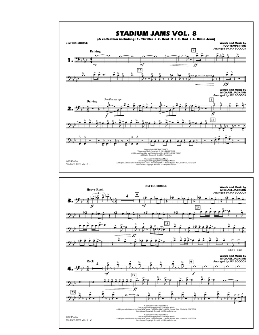 Stadium Jams Volume 8 (Michael Jackson) - 2nd Trombone