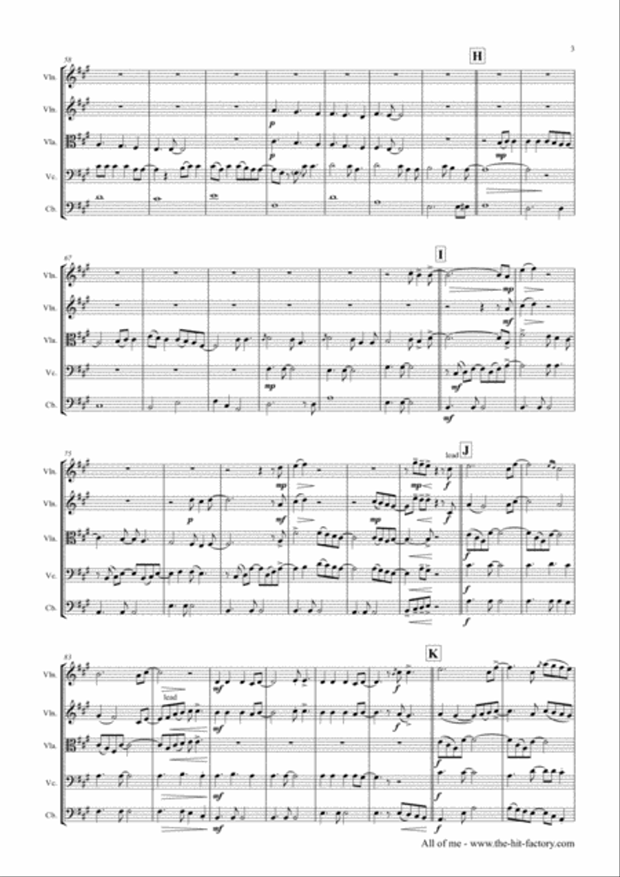 All Of Me String Quartet scores gallery preview page 3