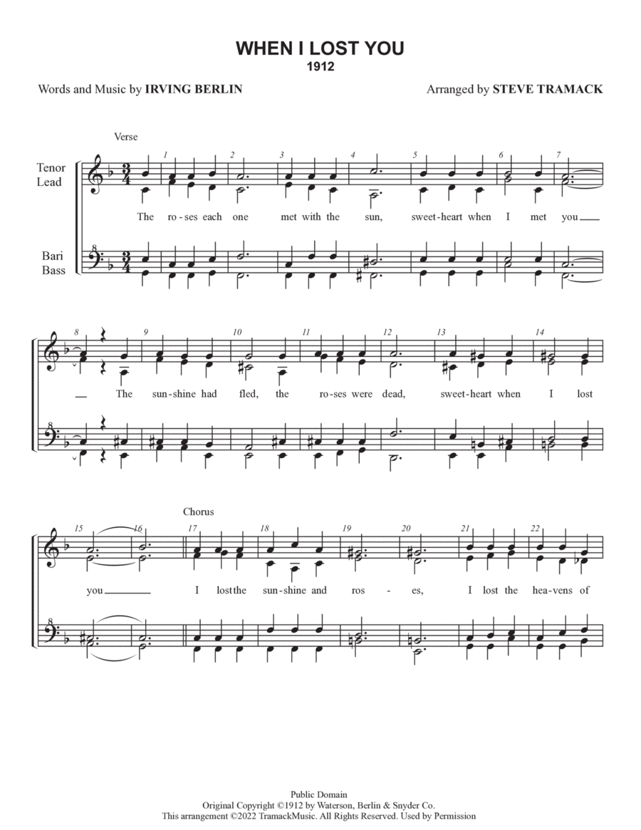 When I Lost You SSAA scores gallery preview page 1