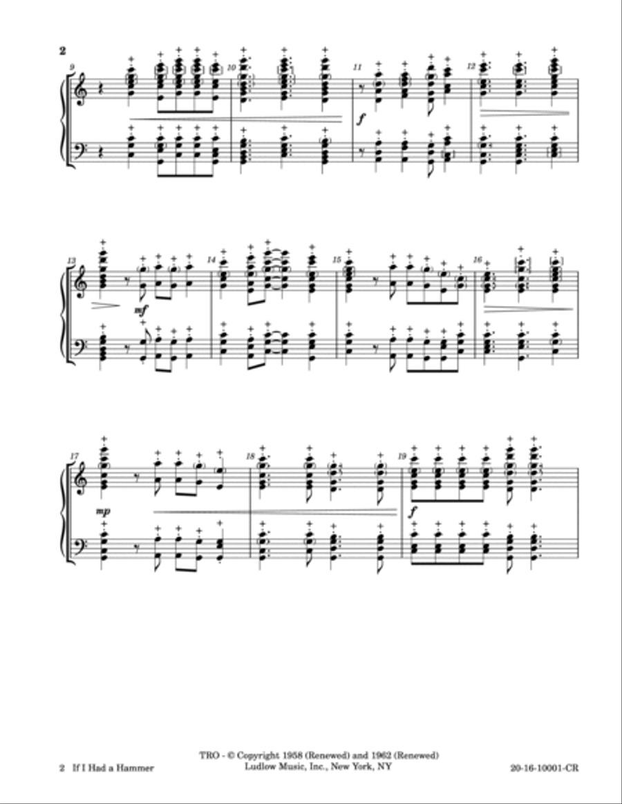 If I Had A Hammer (the Hammer Song) Handbell Choir scores gallery preview page 2