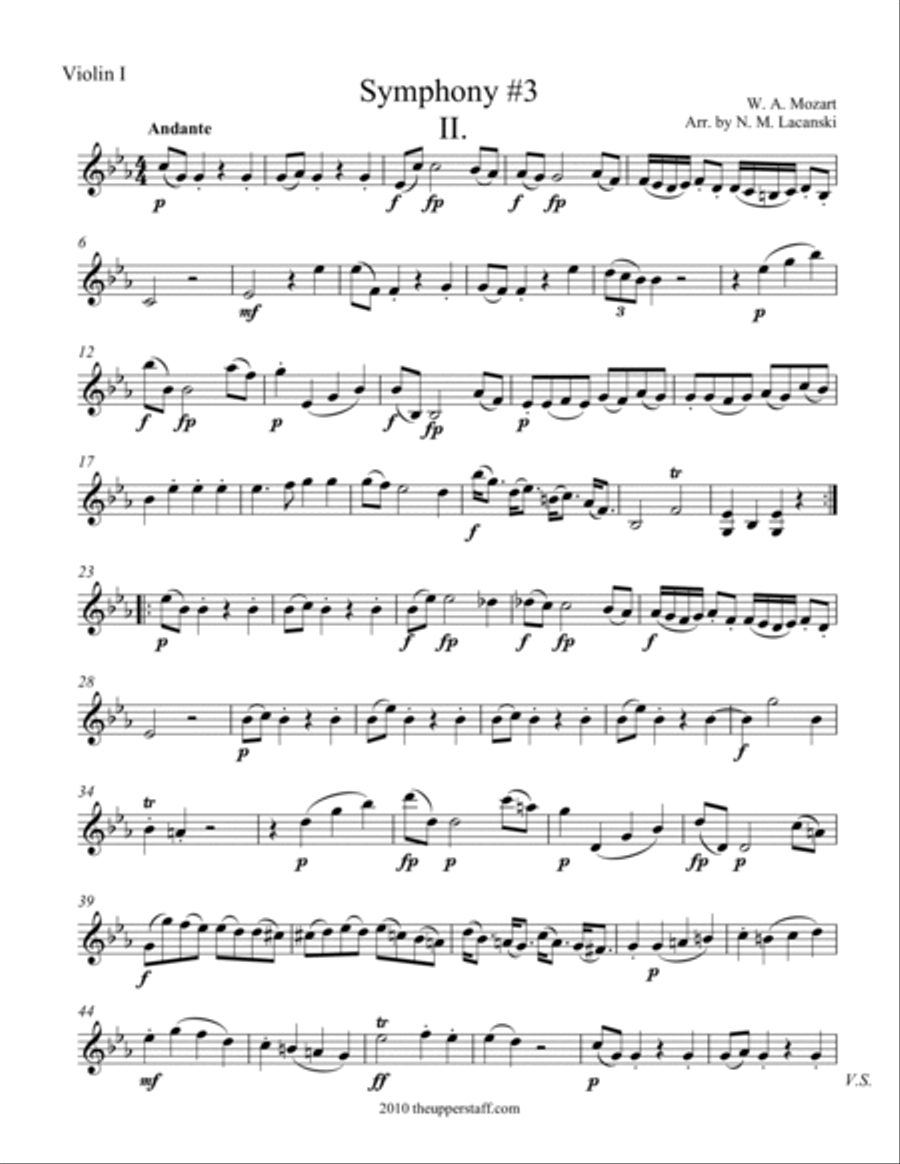 Symphony #3 Movement II. String Quartet scores gallery preview page 6