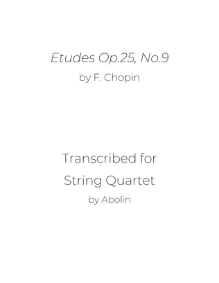 Book cover for Chopin: Etudes Op.25, No.9, "Butterfly's Wings" - String Quartet
