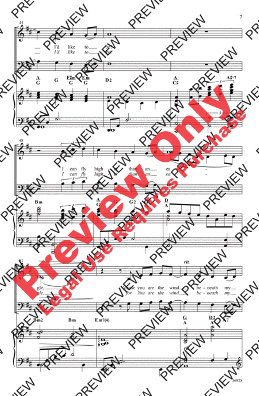 The Wind Beneath My Wings 3-Part scores gallery preview page 7