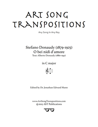 DONAUDY: O bei nidi d'amore (transposed to C major)