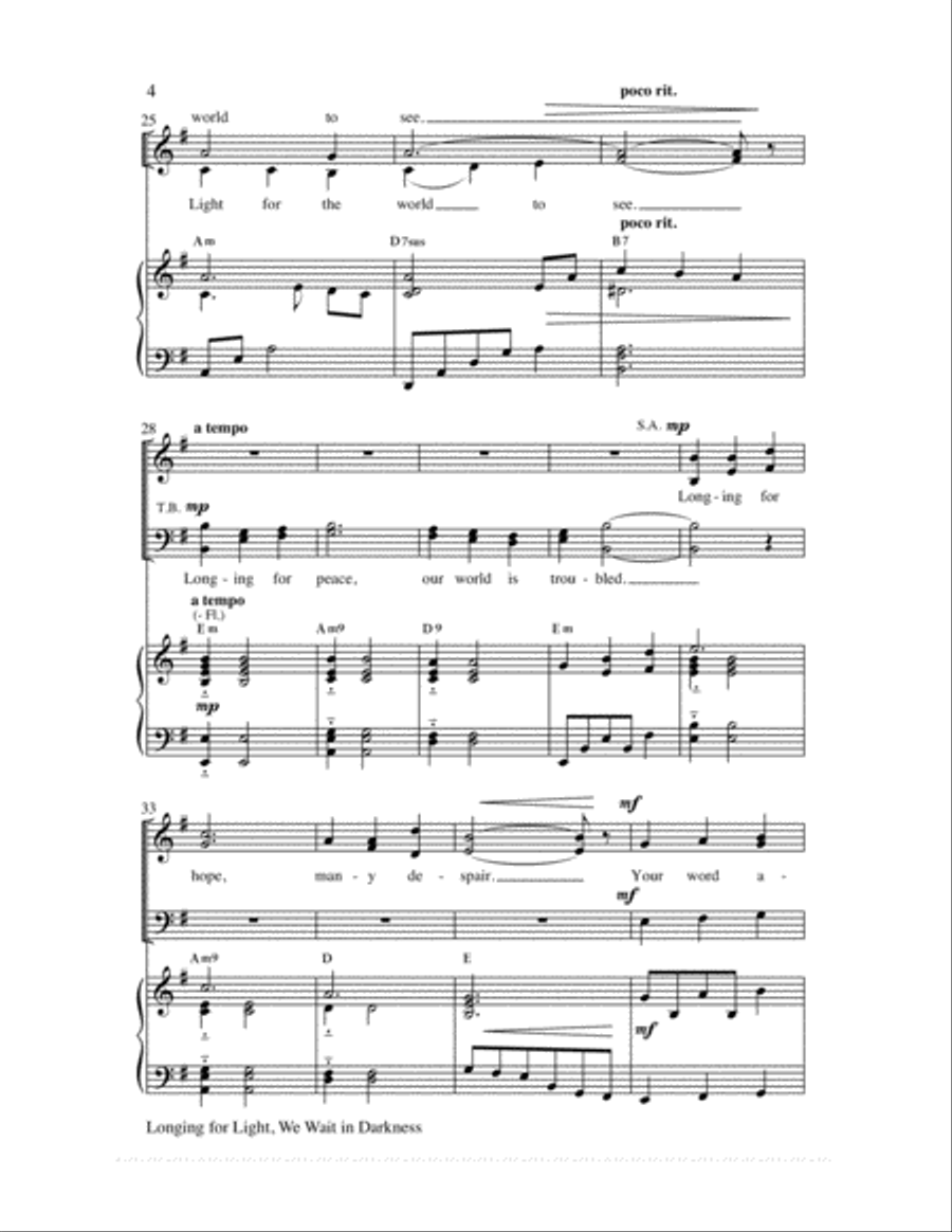 Longing for Light, We Wait in Darkness 4-Part scores gallery preview page 5