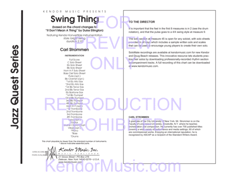 Swing Thing (based on the chord changes to 'It Don't Mean A Thing' by Duke Ellington) (Full Score)