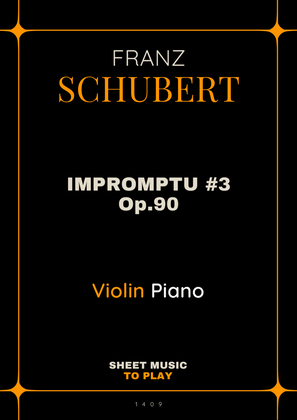 Book cover for Impromptu No.3, Op.90 - Violin and Piano (Full Score and Parts)