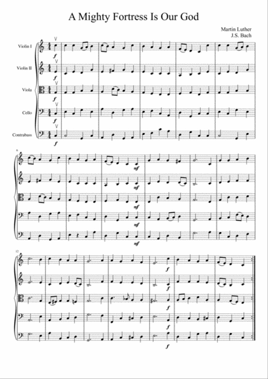 A Mighty Fortress is Our God String Orchestra scores gallery preview page 2