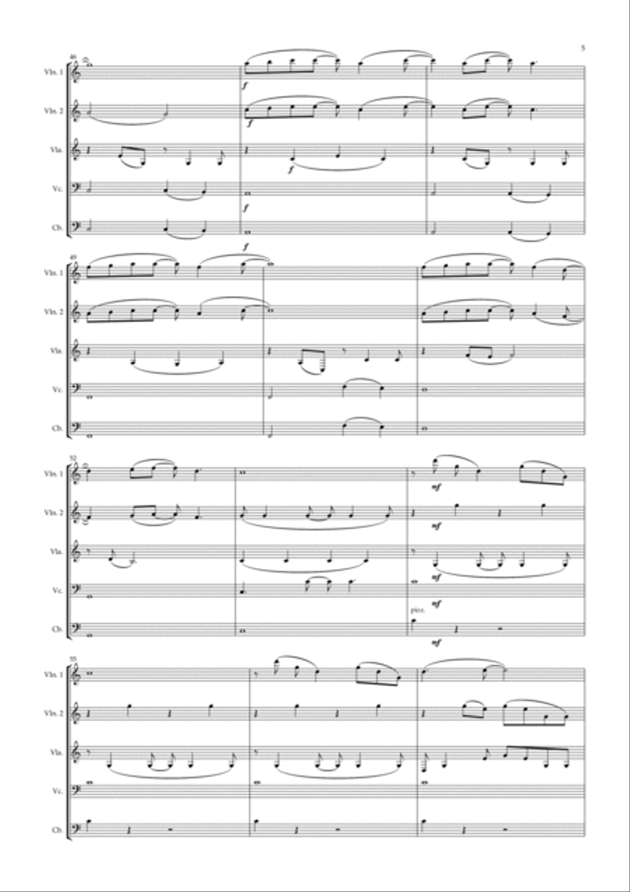 Forrest Gump - Main Title (feather Theme) String Quintet scores gallery preview page 5