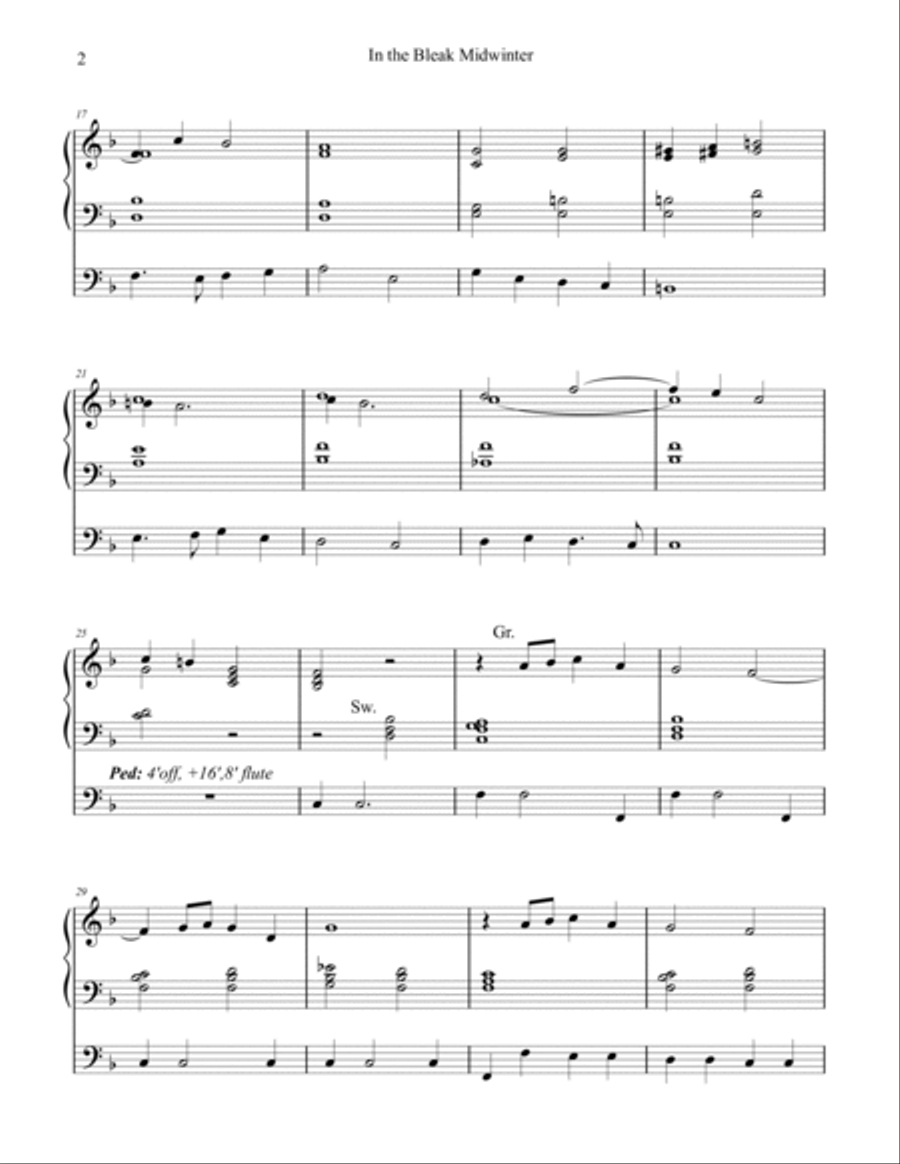 In the Bleak Midwinter (Cranham), organ work by Phil Lehenbauer Organ Solo scores gallery preview page 3
