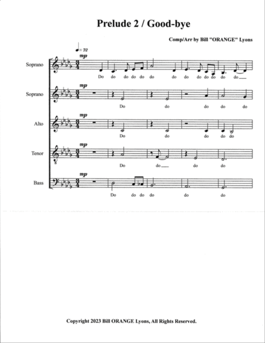 Prelude 2/Good-bye 4-Part scores gallery preview page 2
