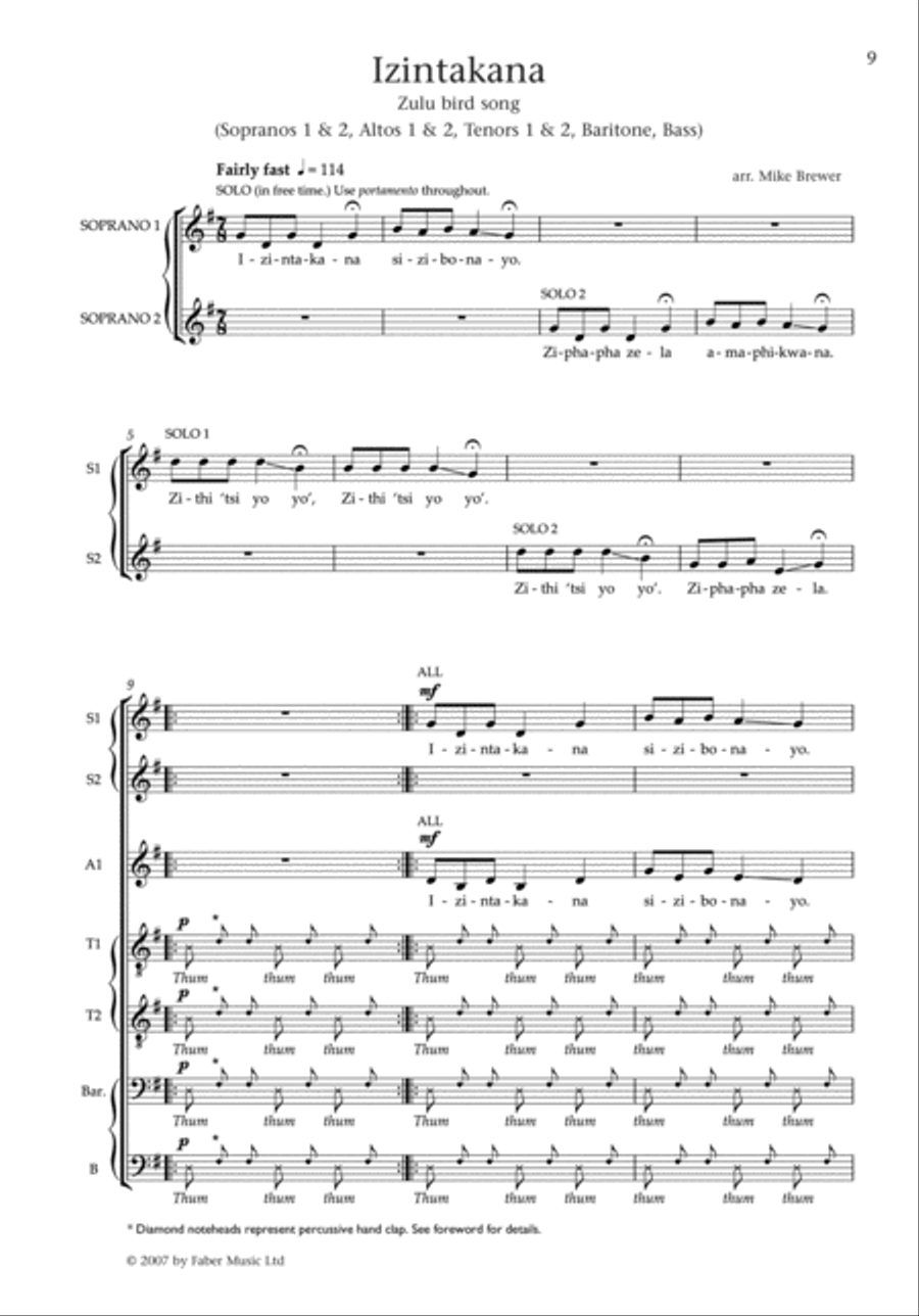 Banuwa - 3 African Songs (SATB) SSAATTBB scores gallery preview page 3