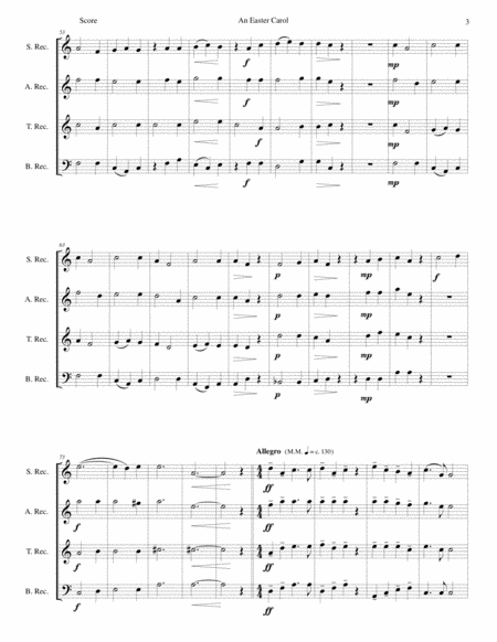 Easter Carol for recorder quartet image number null