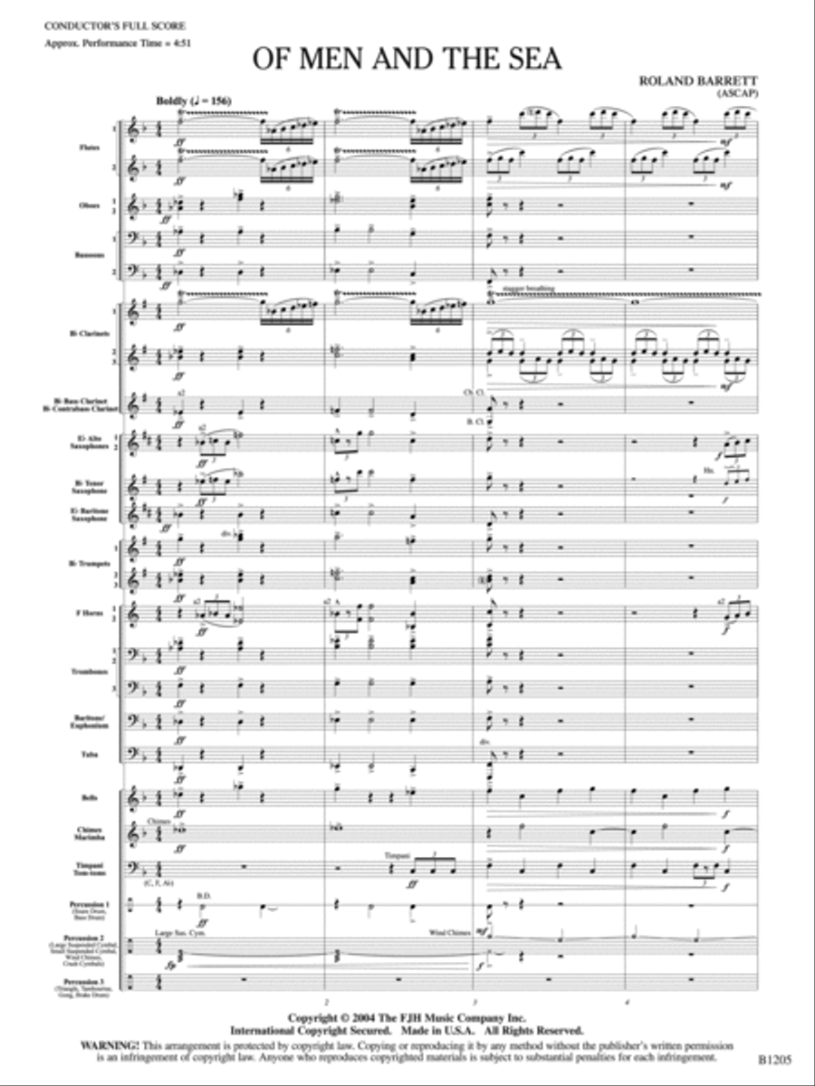 Of Men and the Sea: Score Concert Band scores gallery preview page 3