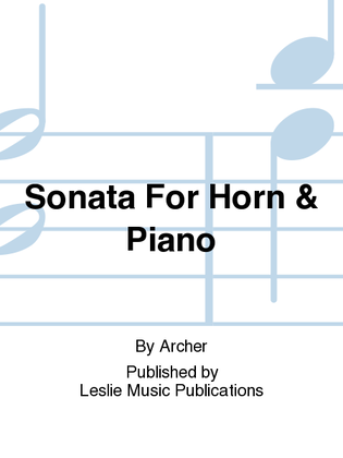Sonata For Horn & Piano