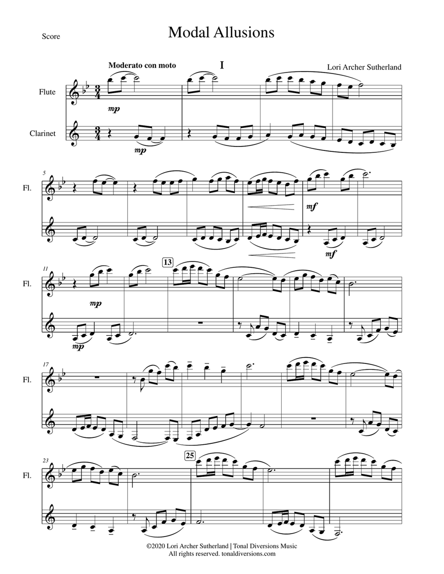 Modal Allusions Woodwind Duet scores gallery preview page 3