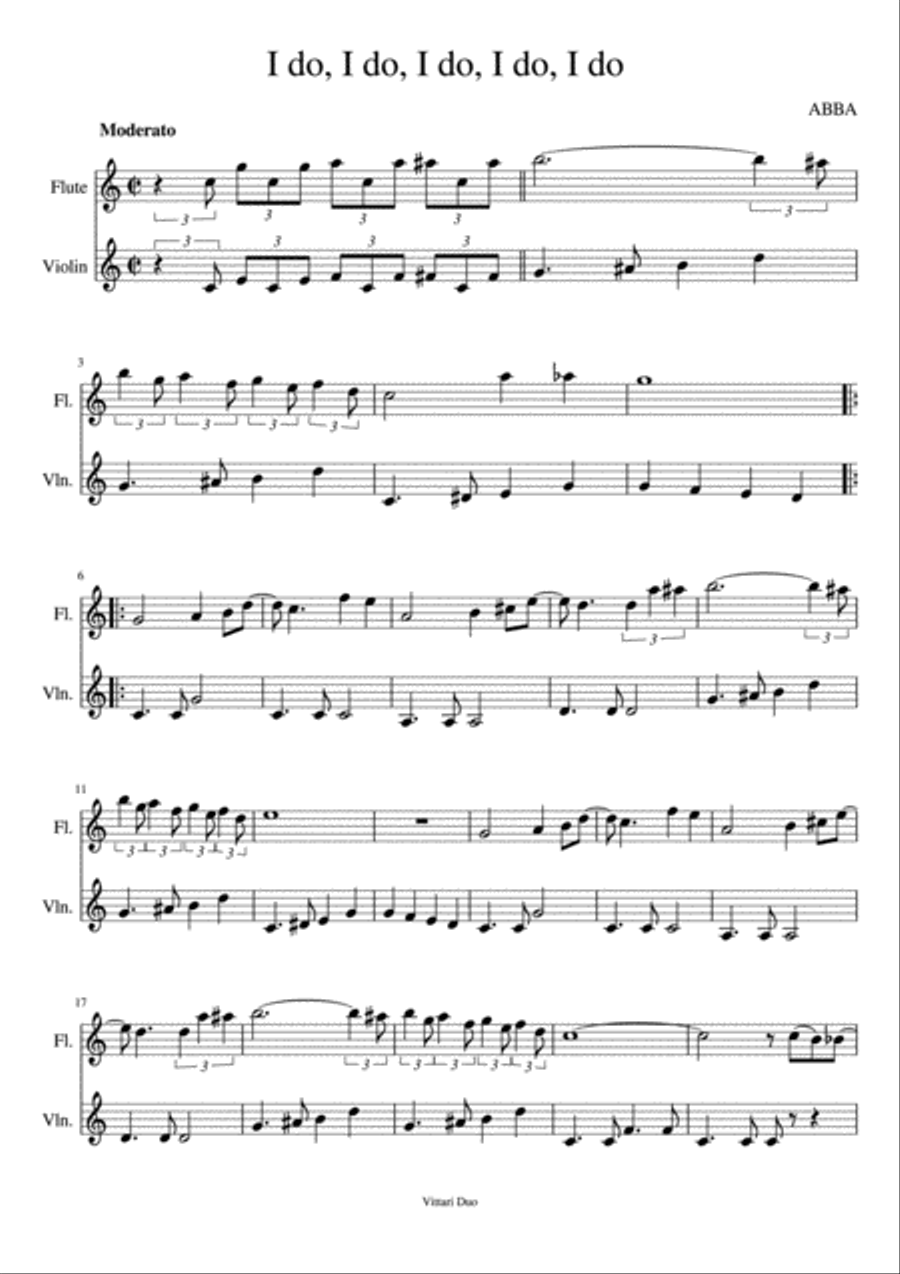 I Do I Do I Do I Do I Do I Do I Do I Do Flute scores gallery preview page 1
