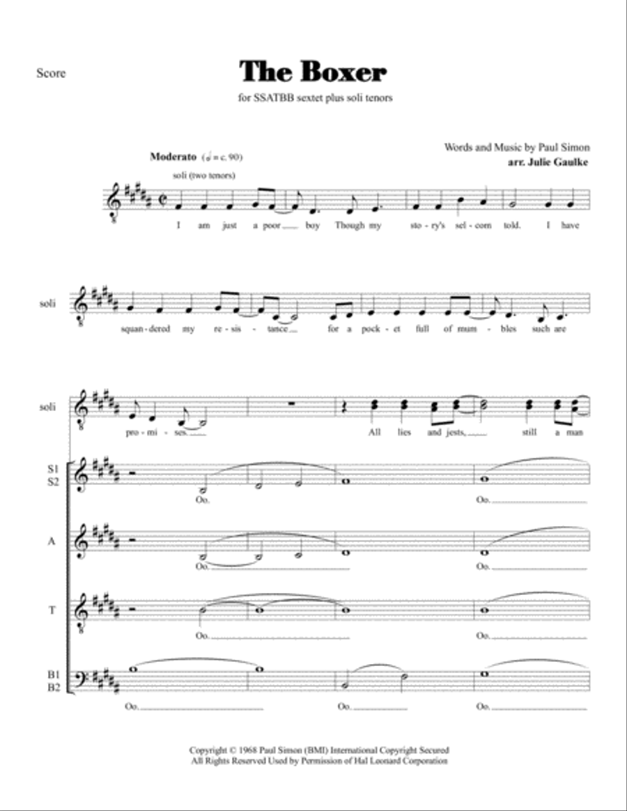 The Boxer 4-Part scores gallery preview page 1