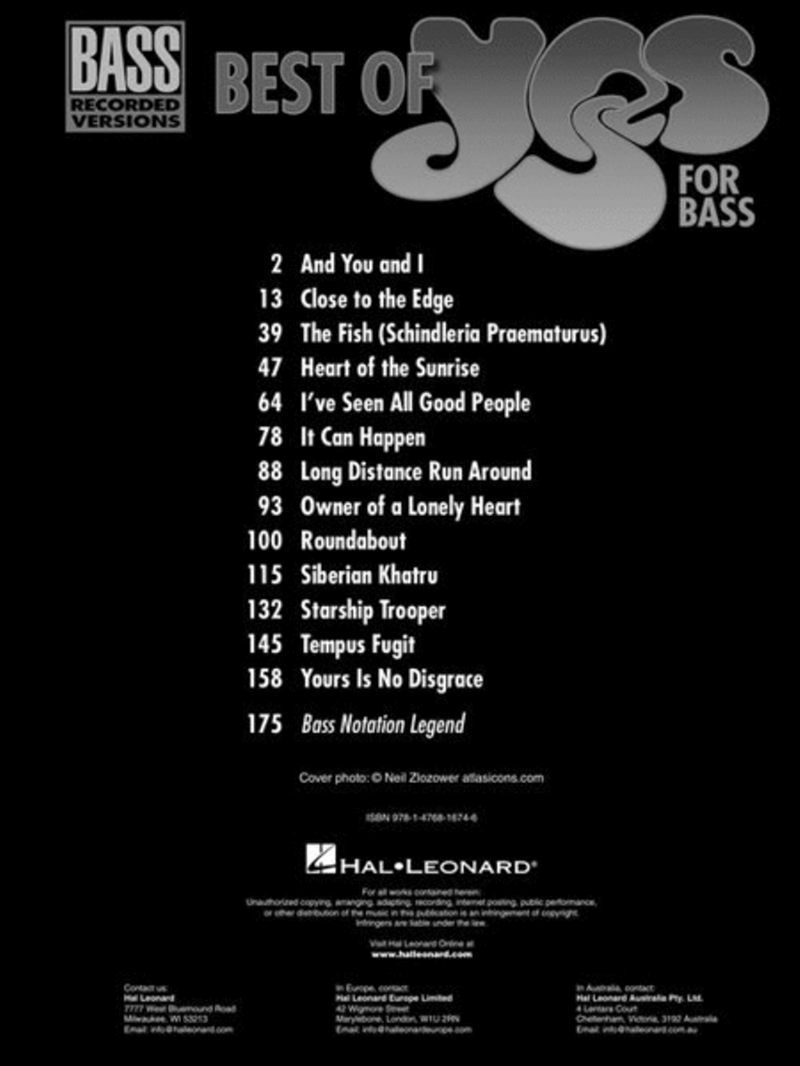 Best of Yes Bass Guitar Tablature scores gallery preview page 3