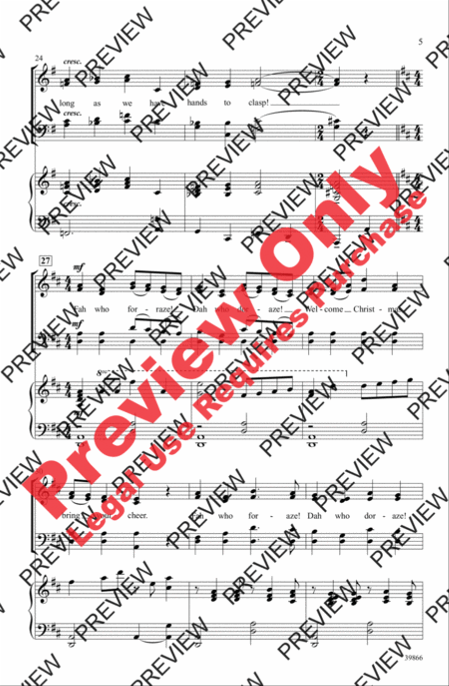 Welcome Christmas Welcome Christmas 4-Part scores gallery preview page 5