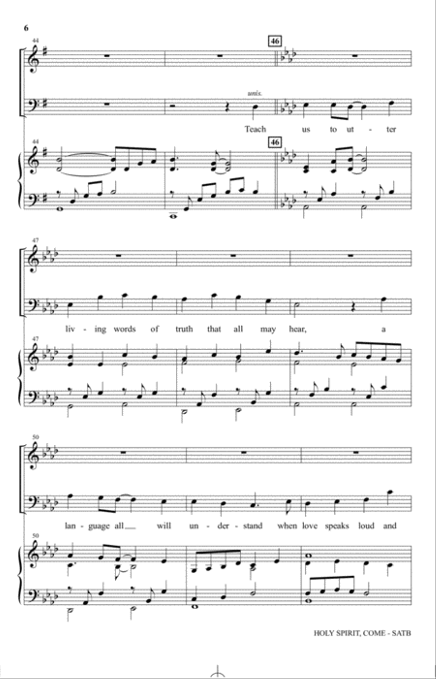Holy Spirit, Come Holy Spirit, Come 4-Part scores gallery preview page 5