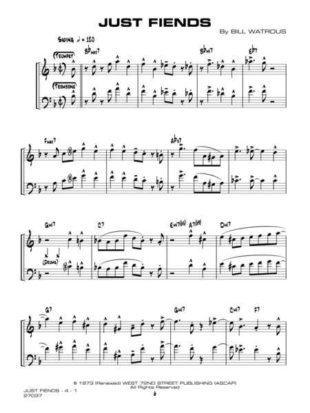 The Music of Bill Watrous by Bill Watrous Baritone Horn - Sheet Music