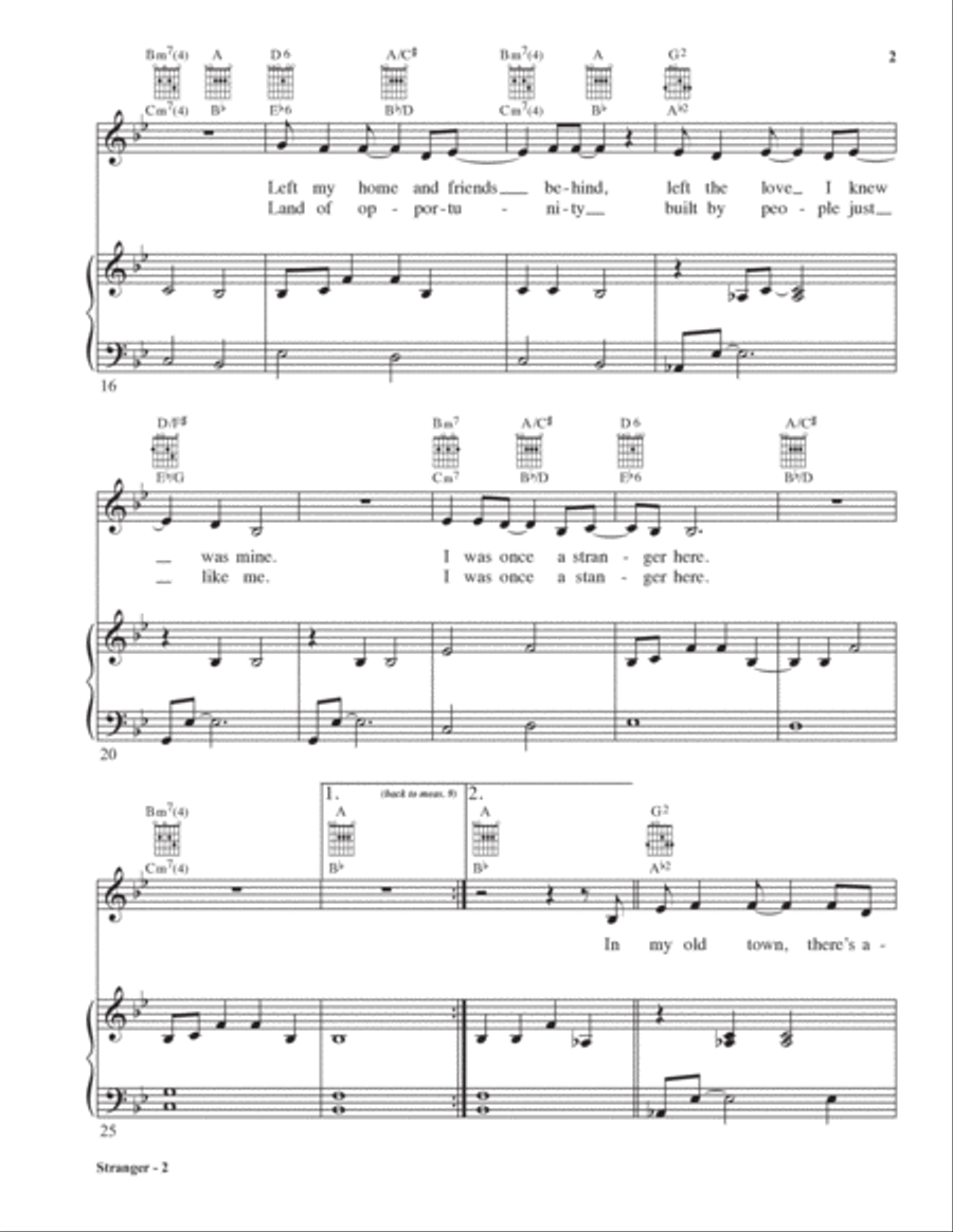 Stranger Stranger Piano, Vocal, Guitar scores gallery preview page 3