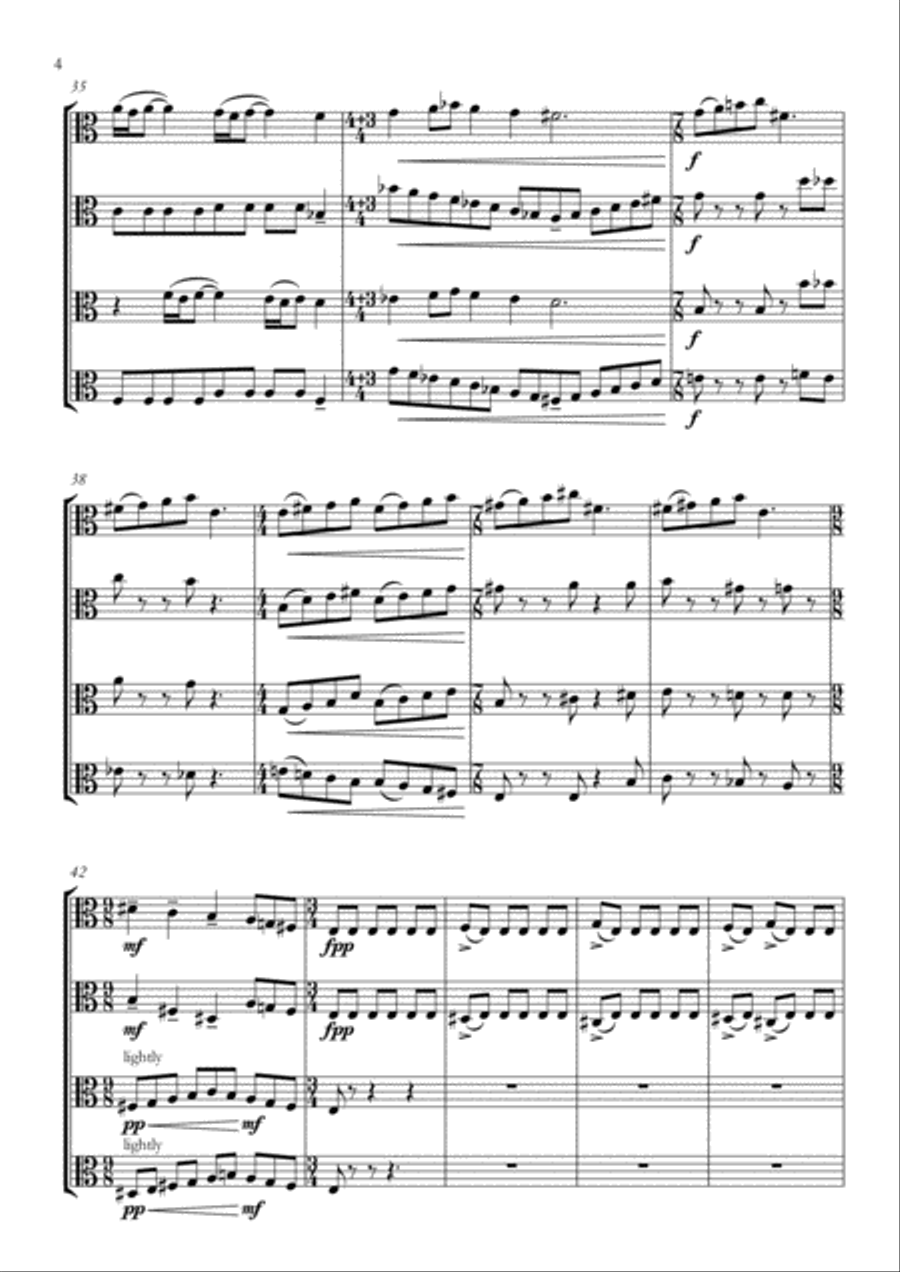 Four: Quartet for four violas String Quartet scores gallery preview page 4