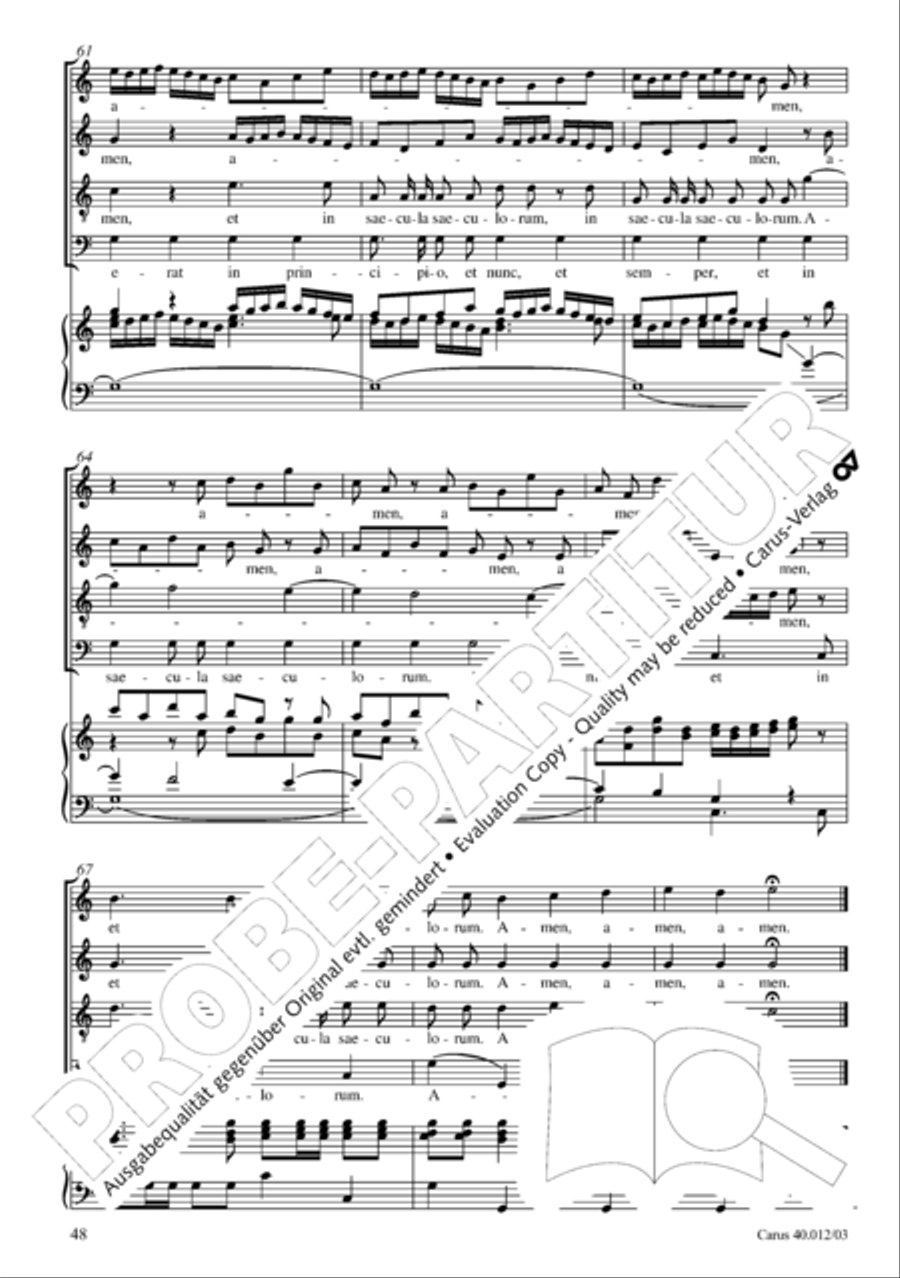 Beatus vir (How blest is he) Psalm 111 4-Part scores gallery preview page 49