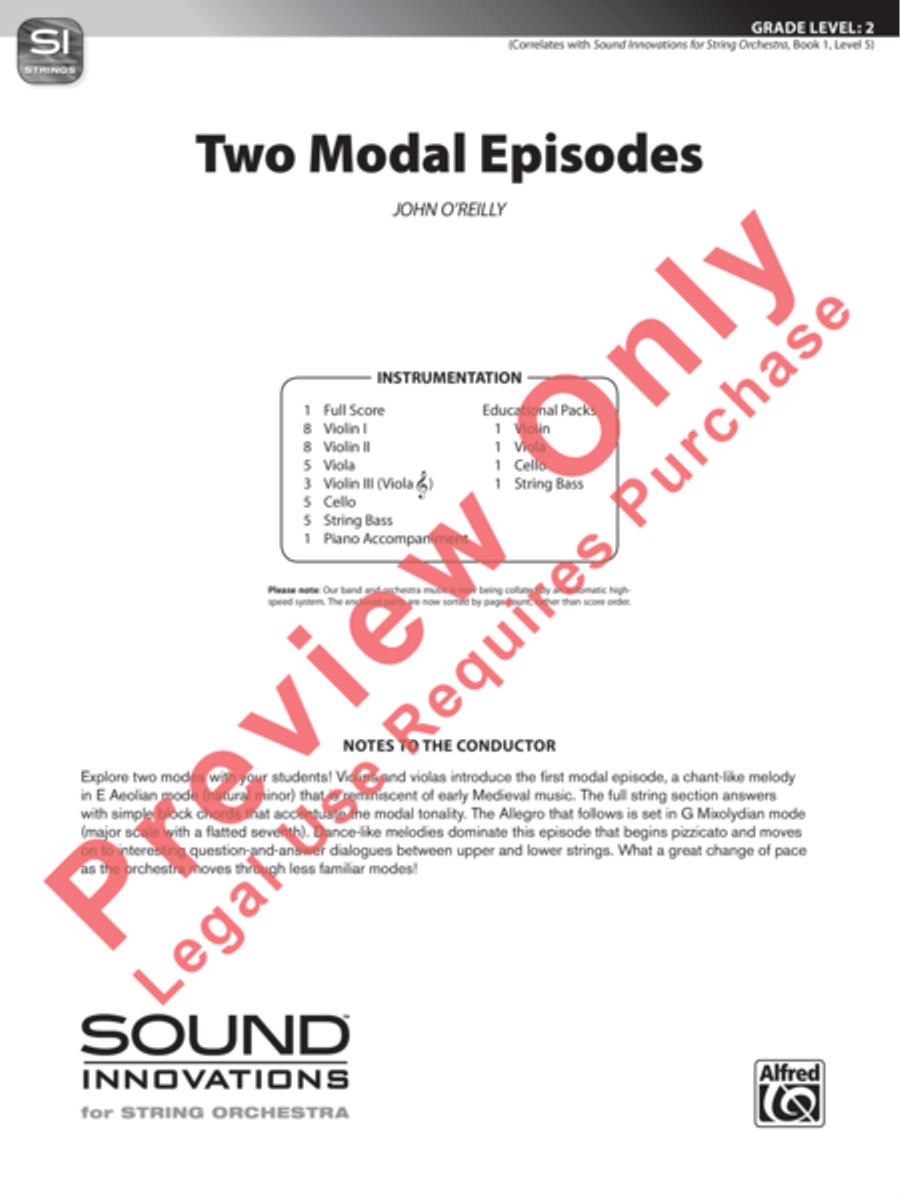Two Modal Episodes String Orchestra scores gallery preview page 2