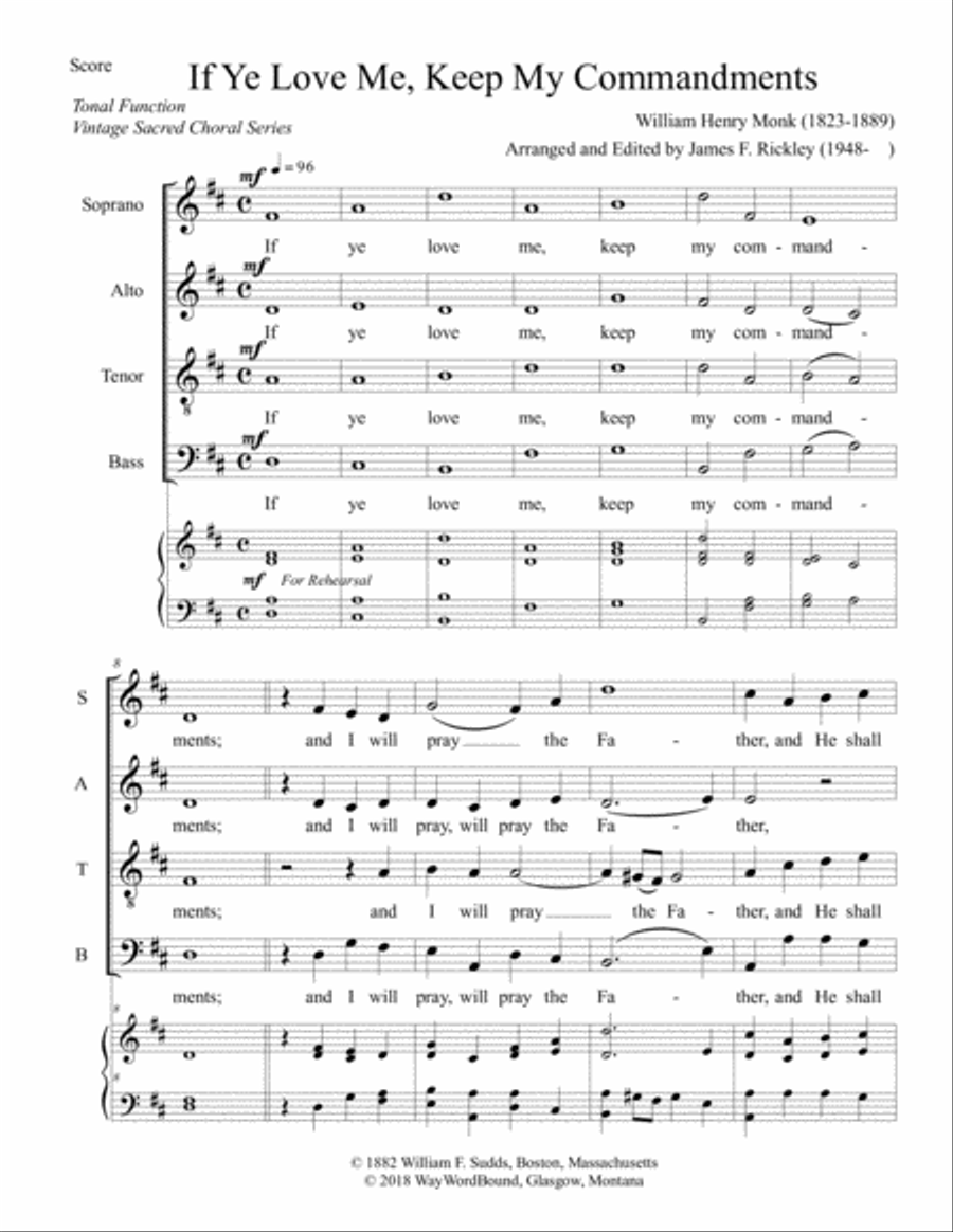 If Ye Love Me, Keep My Commandments 4-Part scores gallery preview page 1