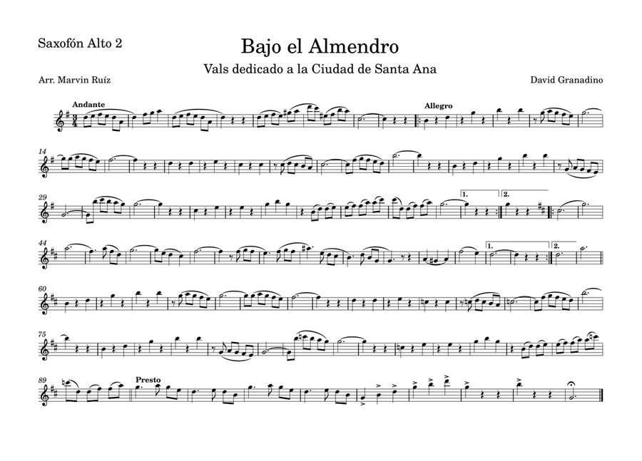 Bajo el Almendro Marching Band scores gallery preview page 5