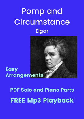 Book cover for Pomp and Circumstance + FREE Mp3 Playback + PDF Solo and Piano Parts