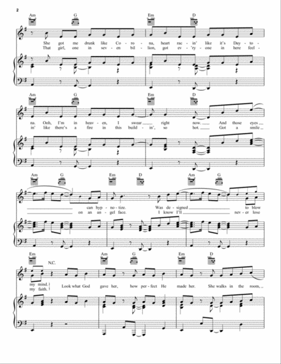 Look What God Gave Her Piano, Vocal, Guitar scores gallery preview page 2