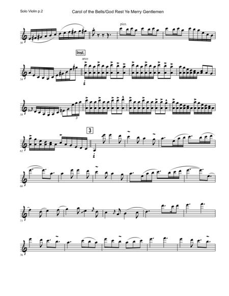 Carol of the Bells / God Rest Ye Merry Gentlemen  - Violin Play Along image number null