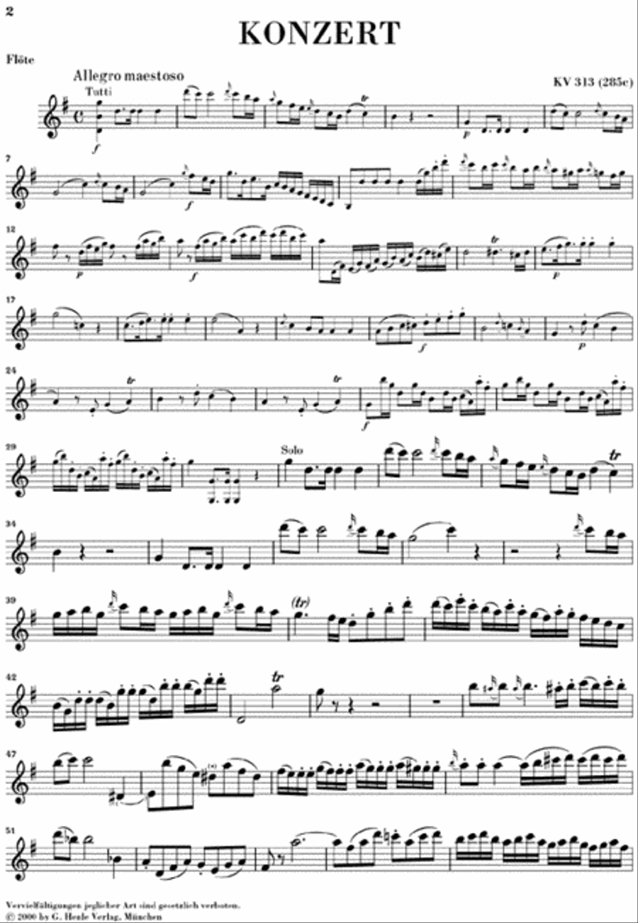 Concerto for Flute and Orchestra G major KV 313 Flute Solo scores gallery preview page 4