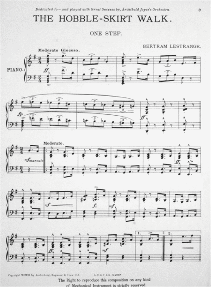 The Hobble Skirt Walk One-Step Piano Solo scores gallery preview page 2