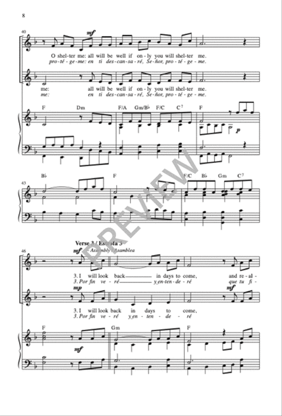 Shelter Me / Protégeme, Two-part edition 2-Part scores gallery preview page 9