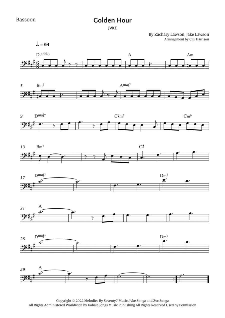 Golden Hour Golden Hour Bassoon Solo scores gallery preview page 1
