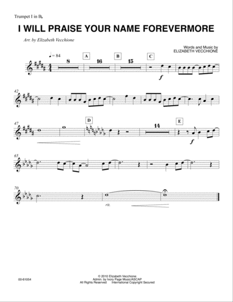 I Will Praise Your Name Forevermore - Orchestral Parts Large Ensemble scores gallery preview page 3