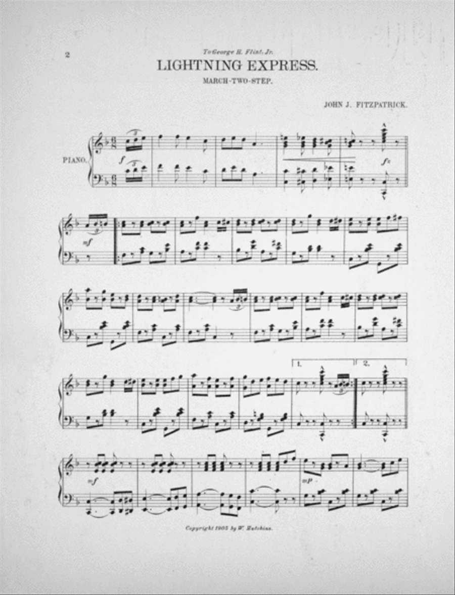 Lightning Express March-Two Step Piano Solo scores gallery preview page 2