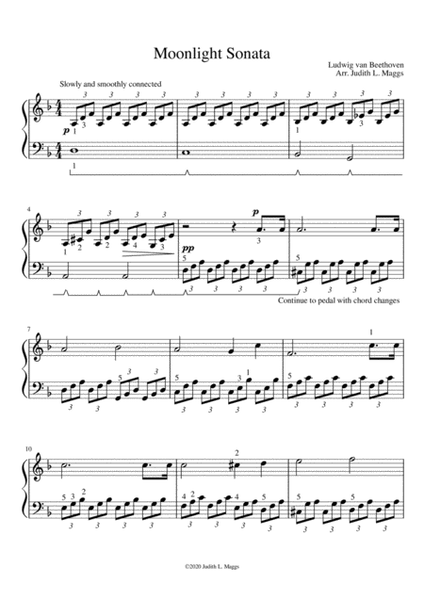 Moonlight Sonata - Easy piano image number null