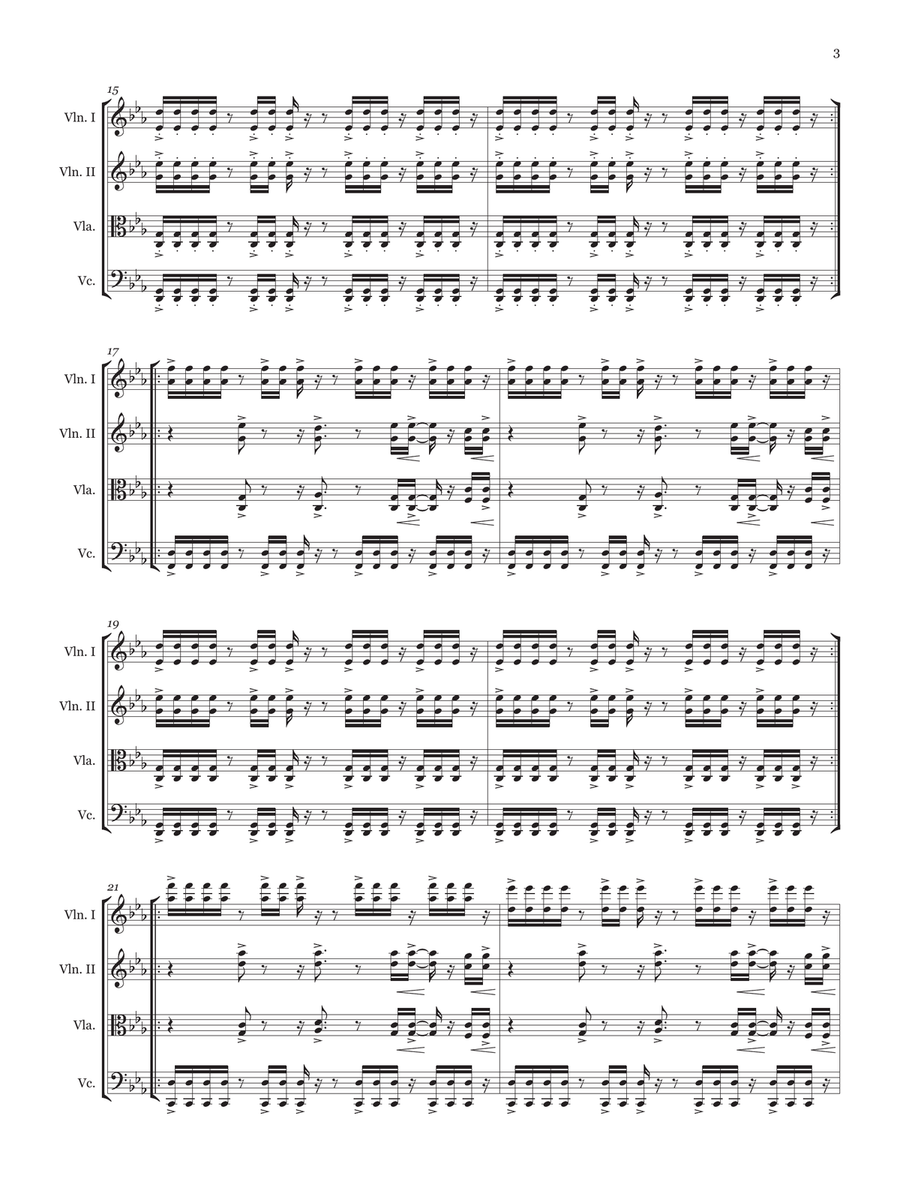 Aheym (String quartet score and parts) Cello scores gallery preview page 3