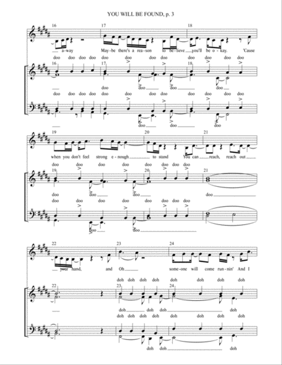 You Will Be Found You Will Be Found SSAA scores gallery preview page 3