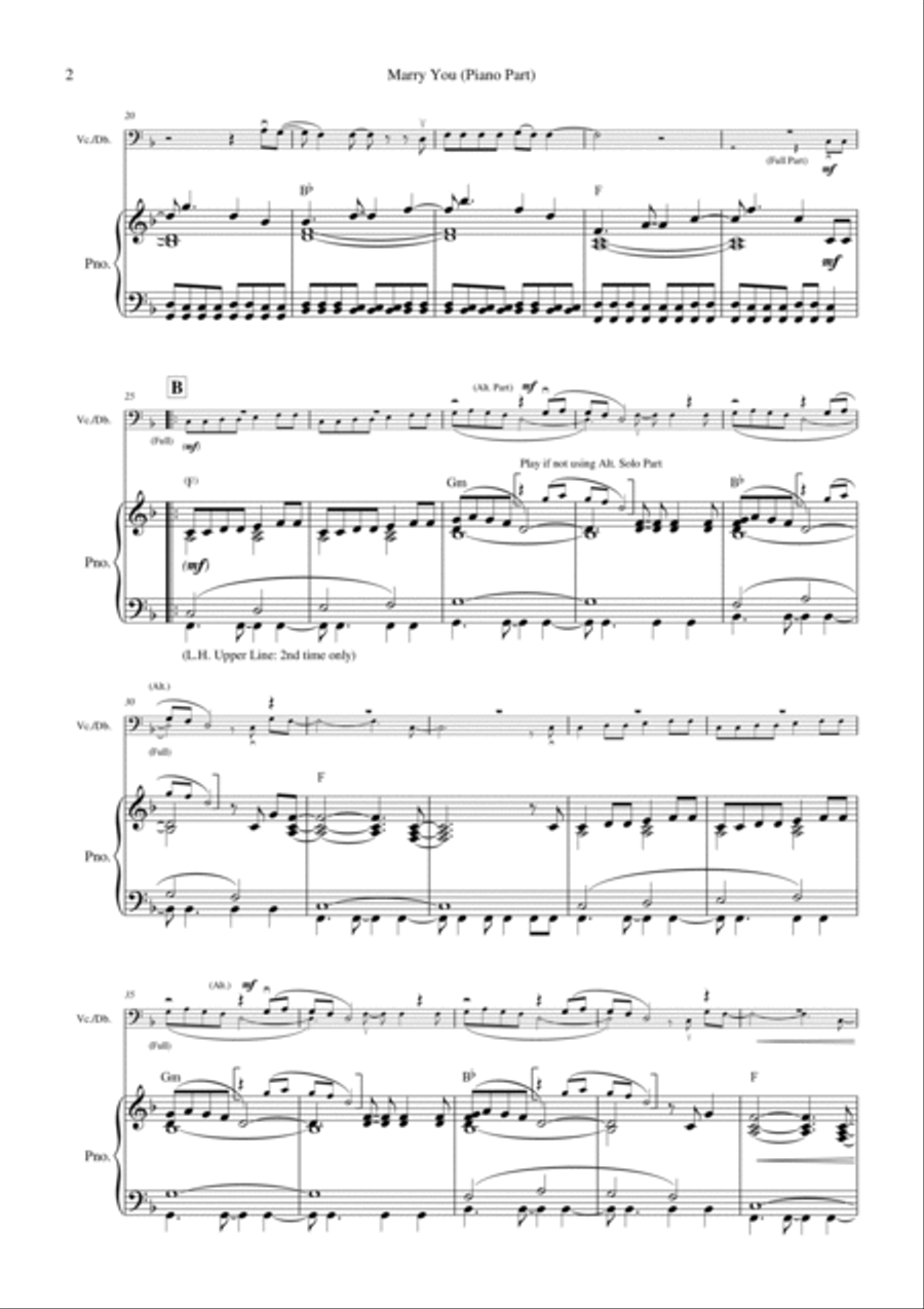 Marry You Piano scores gallery preview page 5