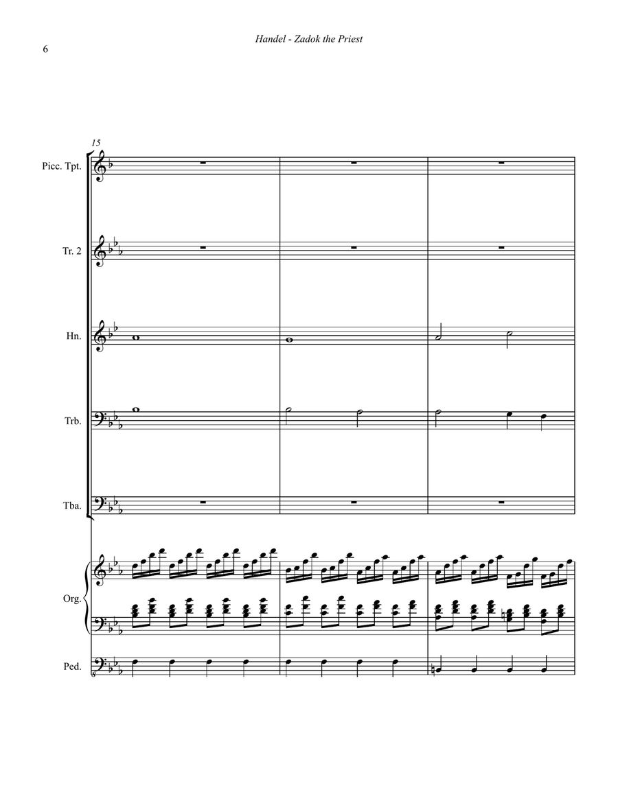 Zadok the Priest for Brass Quintet and Organ Small Ensemble scores gallery preview page 6