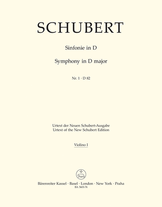 Book cover for Symphony, No. 1 D major D 82