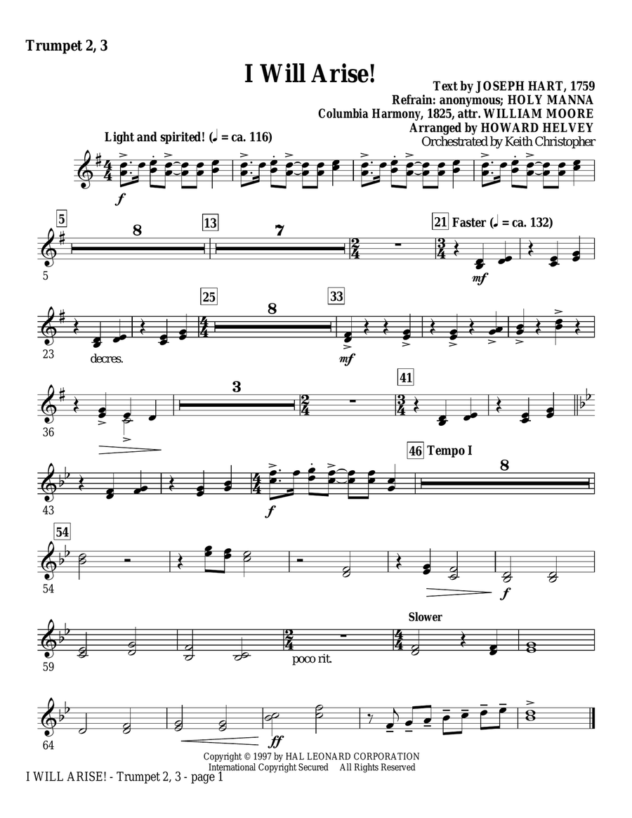 I Will Arise! - Trumpet 2, 3