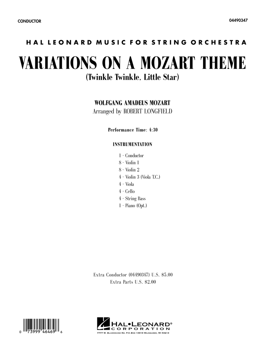 Variations on a Mozart Theme (Twinkle, Twinkle, Little Star) - Conductor Score (Full Score)